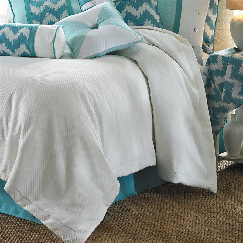 Catalina Coastal Duvet Cover, White & Aqua Chevron Sale-Duvet