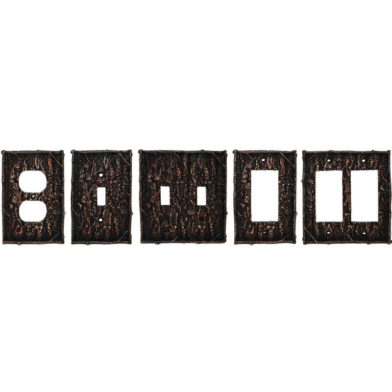 Pine Bark Double Rocker Wall Switch Plate Sale-HD