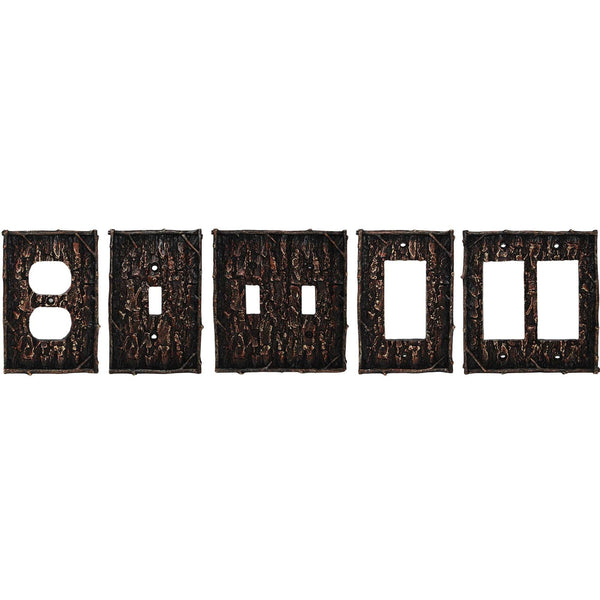 Pine Bark Double Switch Wall Plate Sale-HD