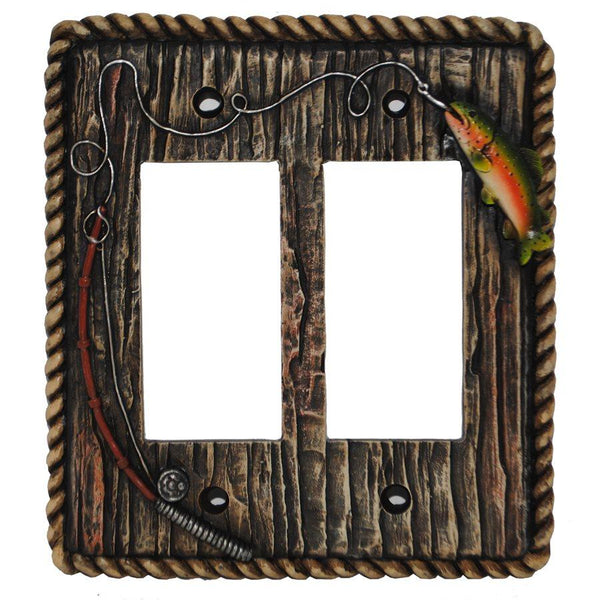 Rainbow Trout Double Rocker Wall Switch Plate Sale-HD