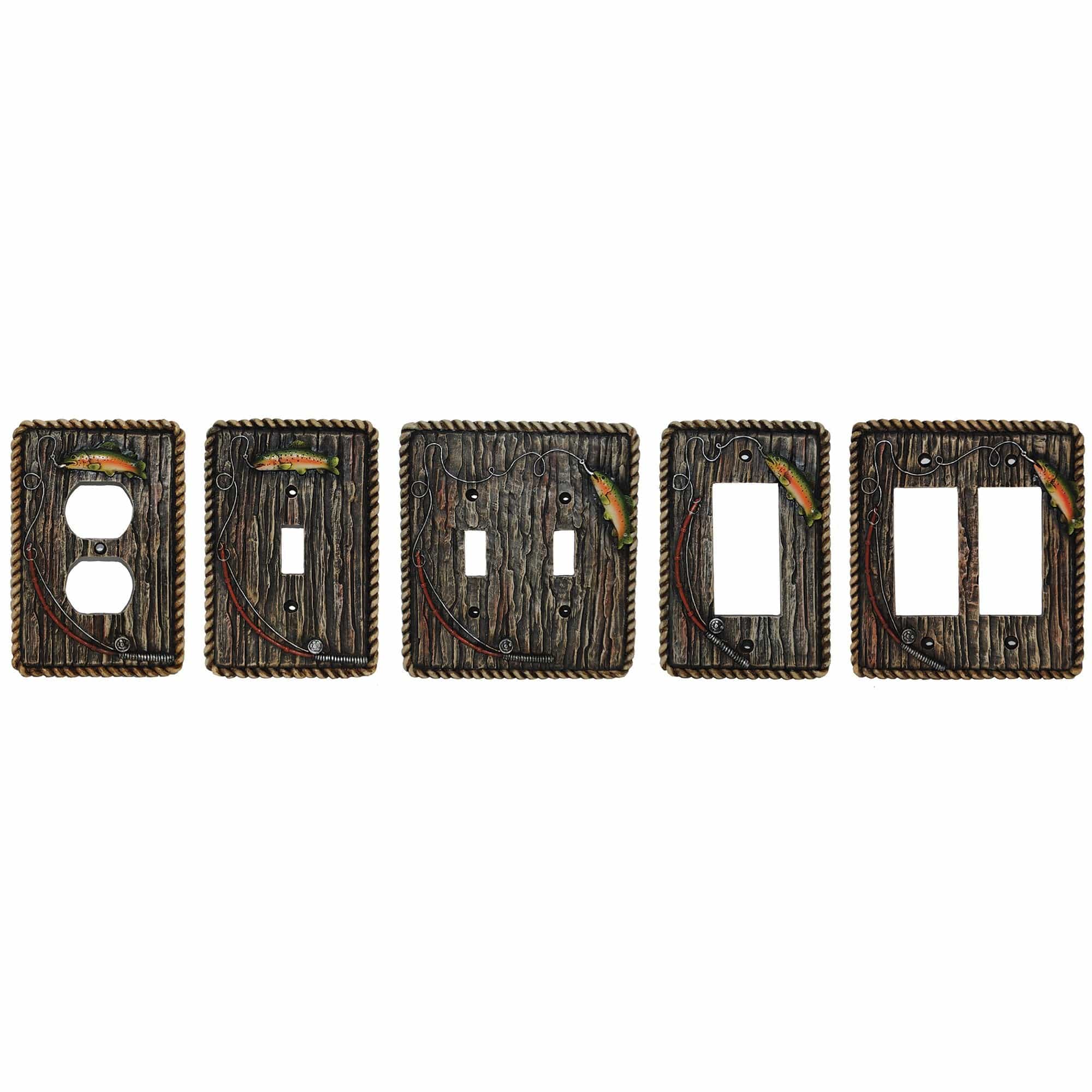 Rainbow Trout Double Rocker Wall Switch Plate | HiEnd Accents