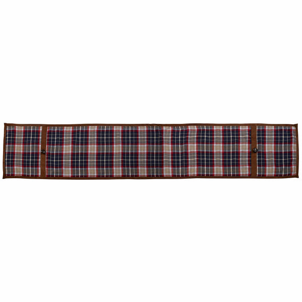 South Haven Blue Plaid Table Runner with Suede, 14x72 Sale-K