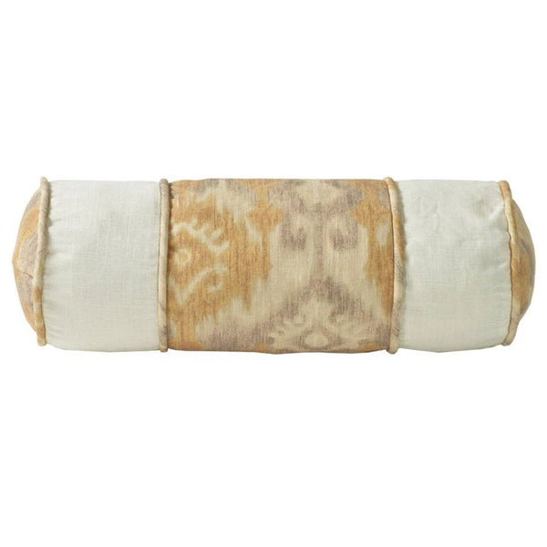 Casablanca Neckroll Pillow, Taupe & Flaxen Ikat Sale-Pillow