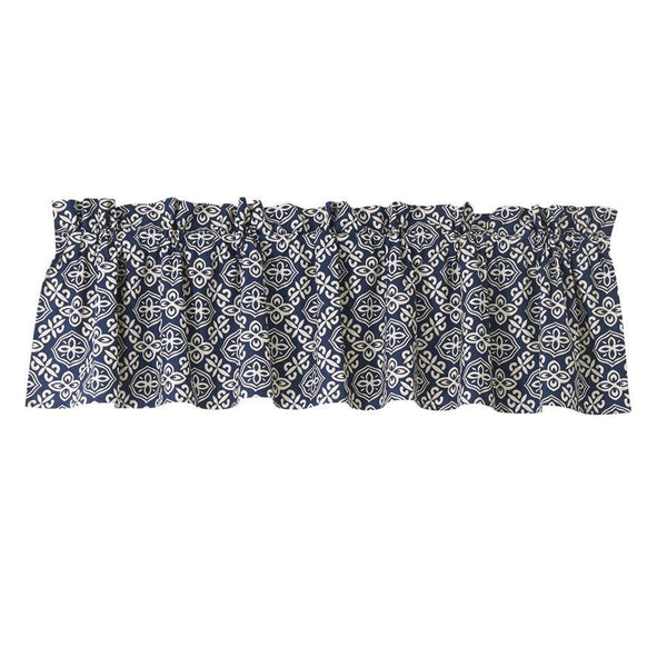 St. Clair Navy & White Cotton Kitchen Valance Sale-Valance