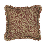 Austin Red & Tan Leopard Reversible Euro Sham w/ Ruffle Sham