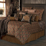 Austin Red & Tan Leopard Reversible Euro Sham w/ Ruffle Sham