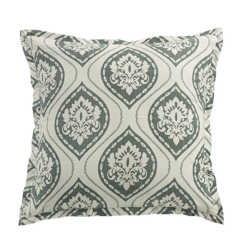 Belmont White & Seafoam Green Floral Euro Sham Sham