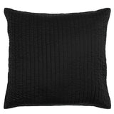 Satin Channel Quilted Euro Sham Black Sham