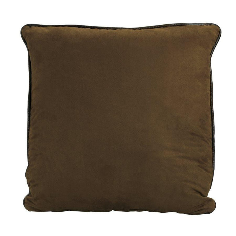 HiEnd Accents Brown Faux Suede Leather Reversible Euro Sham