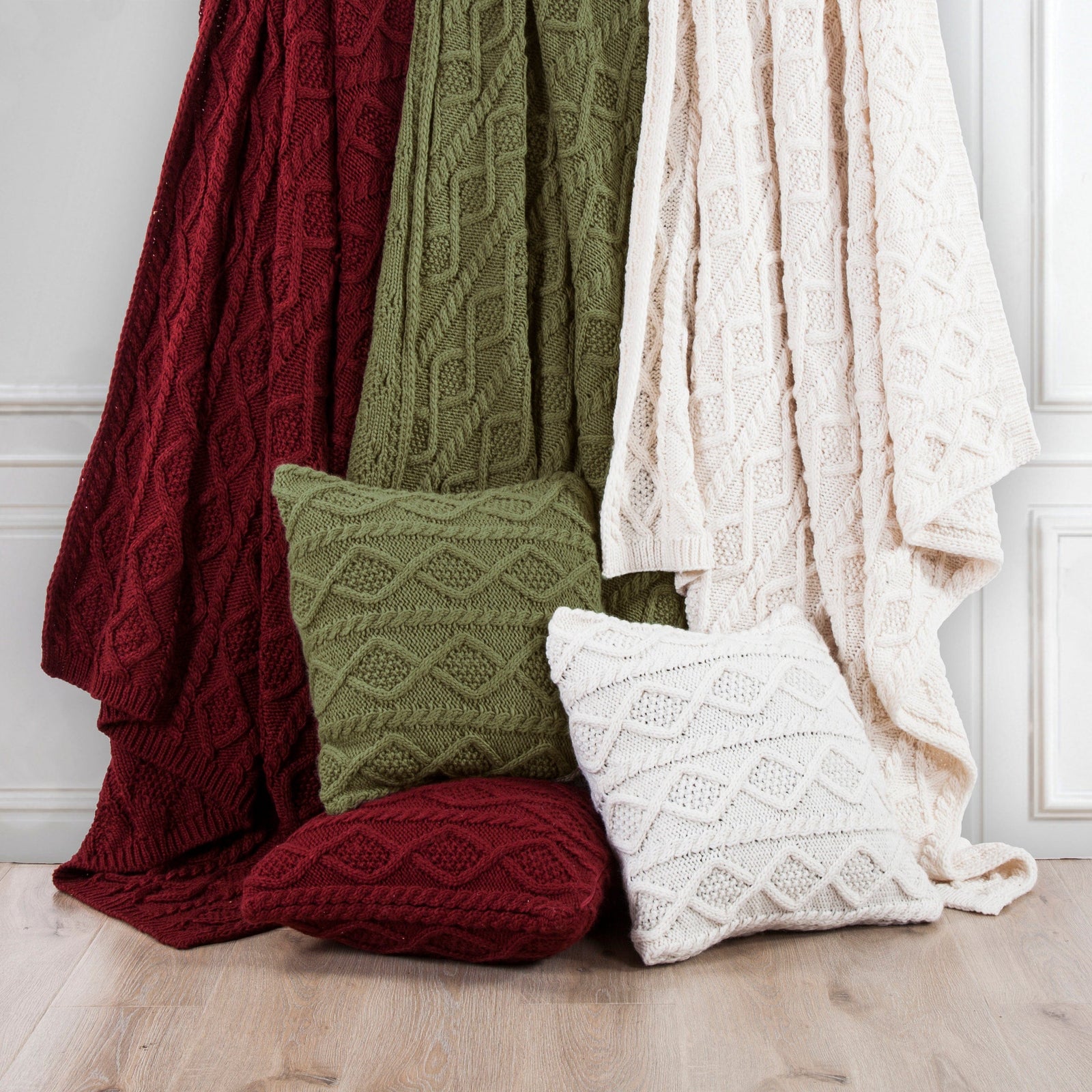 Cable knit euro sham top