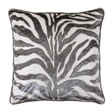 Celeste Silver Zebra Velvet Applique Euro Sham Sham