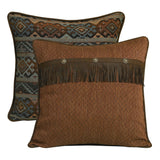 Del Rio Blue/Brown/Copper Reversible Euro Sham w/ Fringe Sham