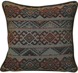 Del Rio Blue/Brown/Copper Reversible Euro Sham w/ Fringe Sham