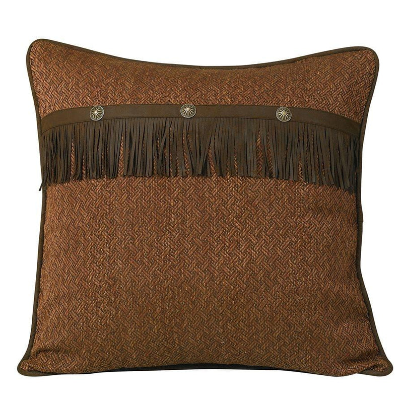 Del Rio Blue/Brown/Copper Reversible Euro Sham w/ Fringe Sham