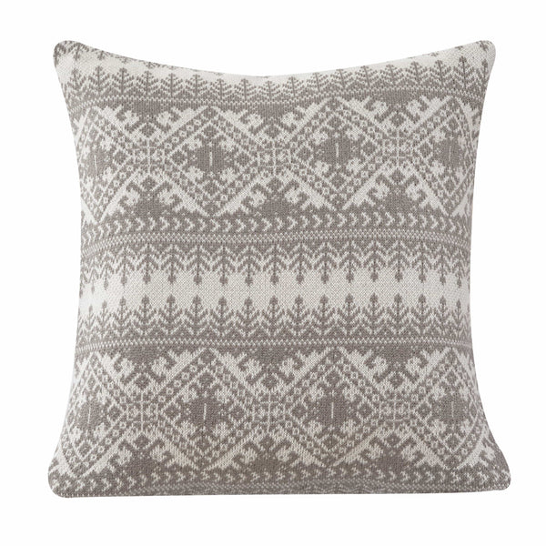 Fair Isle Knit Euro Sham - Taupe Sham