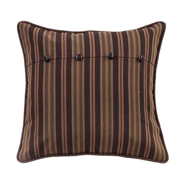 Forest Pine Stripe Euro Sham - Brown, Tan, Olive & Burgundy Sham