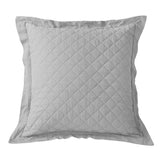 Linen Cotton Diamond Quilted Euro Sham Gray Sham