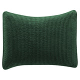 Stonewashed Cotton Quilted Velvet Pillow Sham King / Emerald Sham