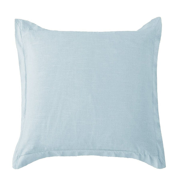 Washed Linen Tailored Euro Sham Light Blue Sham