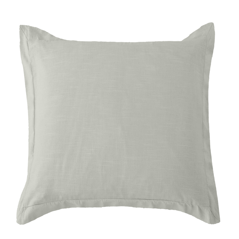 Washed Linen Tailored Euro Sham Light Gray Sham