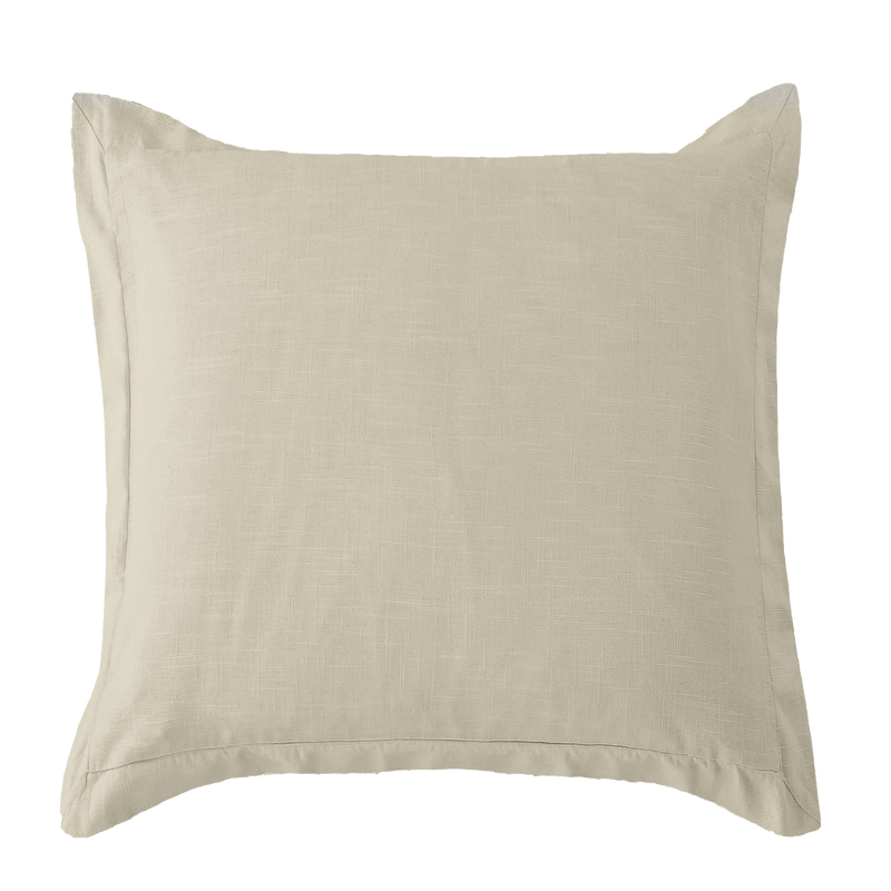 Washed Linen Tailored Euro Sham Light Tan Sham