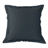 Linen Cotton Diamond Quilted Euro Sham Navy Sham