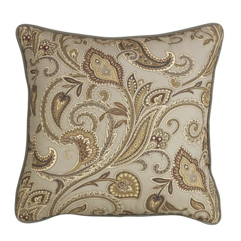 Piedmont Sepia Gray & Gold Paisley Euro Sham Sham