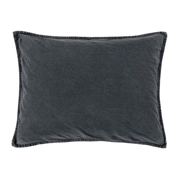 Stonewashed Cotton Canvas Pillow Sham Standard / Charcoal Sham