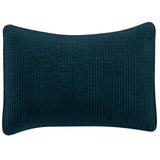 Stonewashed Cotton Quilted Velvet Pillow Sham Standard / Deep Blue Sham