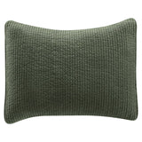 Stonewashed Cotton Quilted Velvet Pillow Sham Standard / Fern Green Sham