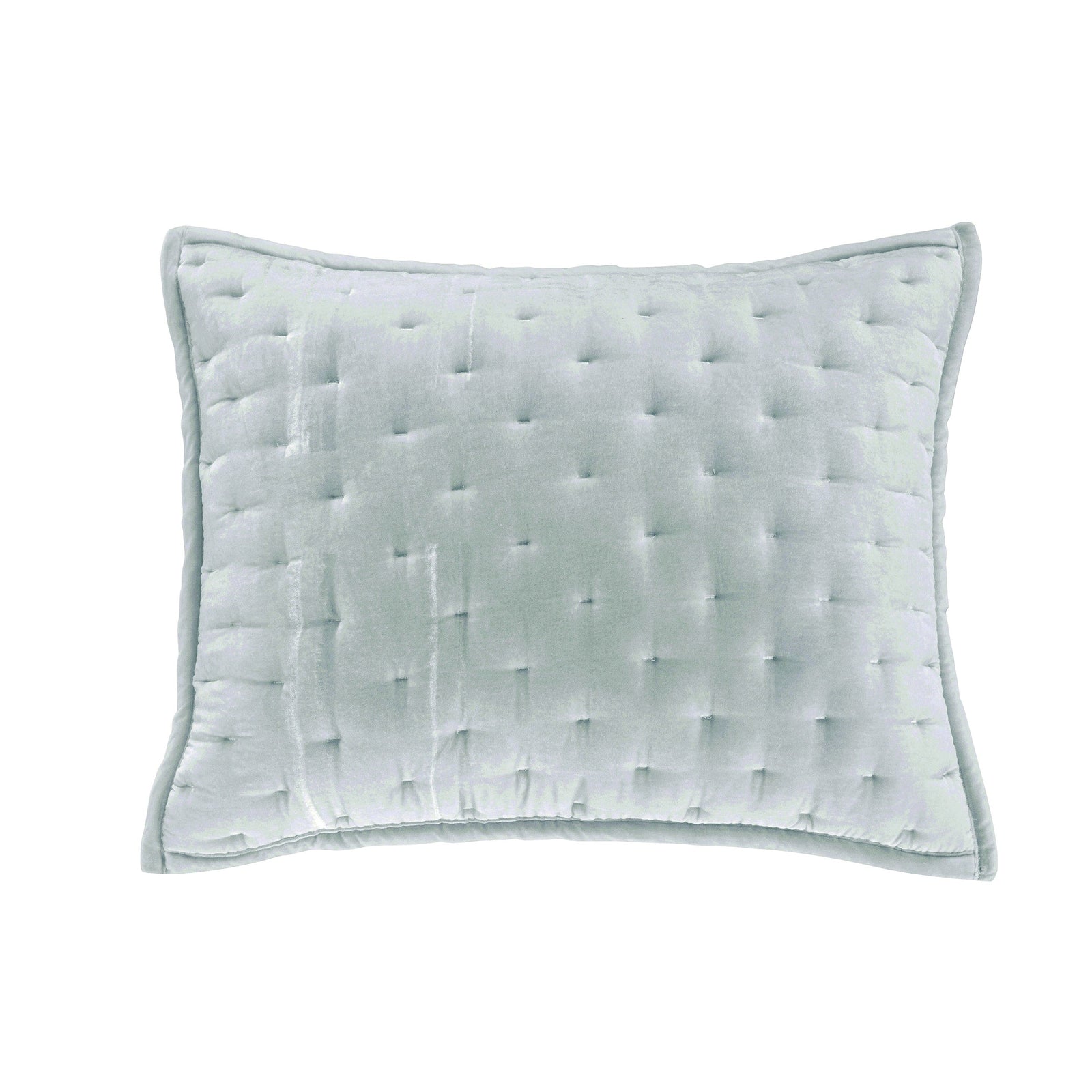 HiEnd Accents Stella Faux Silk Velvet Pillow Sham Standard Icy Blue