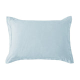 Washed Linen Tailored Pillow Sham Standard / Light Blue Sham