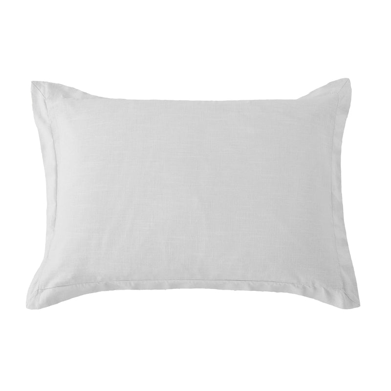 Washed Linen Tailored Pillow Sham Standard / Light Gray Sham