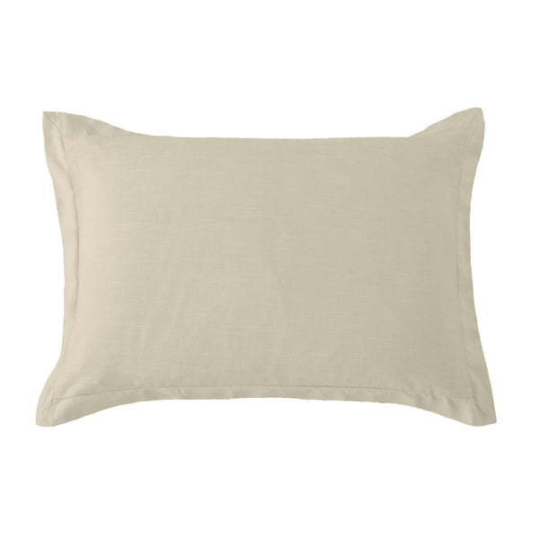 Washed Linen Tailored Pillow Sham Standard / Light Tan Sham