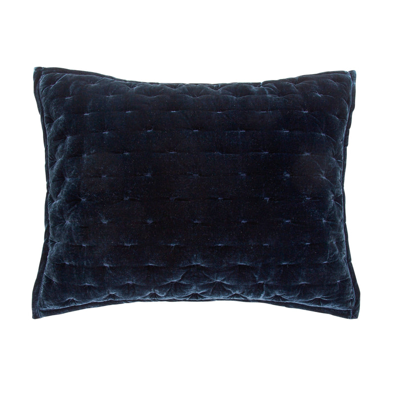 Stella Faux Silk Velvet Pillow Sham Standard / Midnight Blue Sham