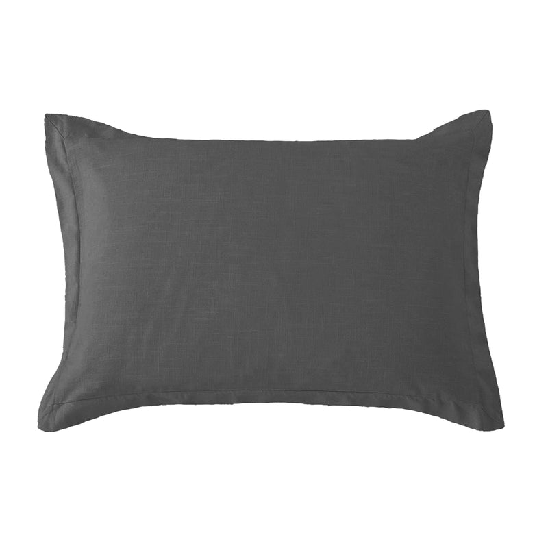 Washed Linen Tailored Pillow Sham Standard / Slate Sham
