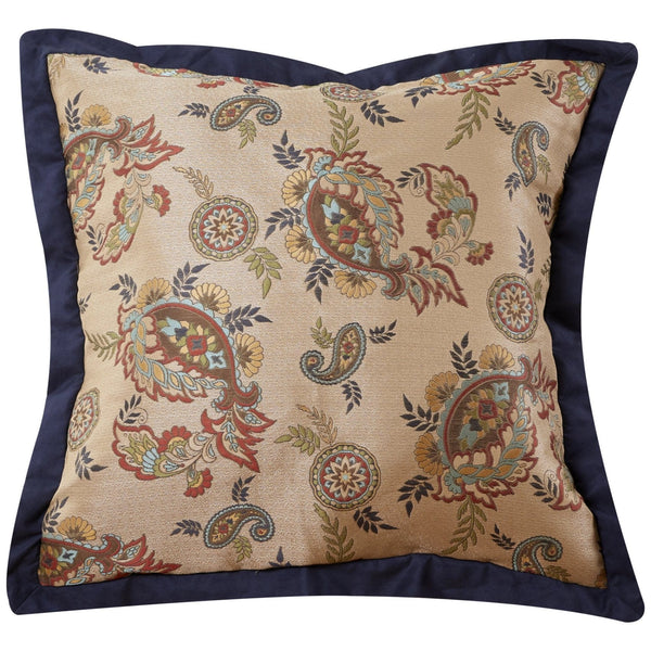 Tammy Jacquard Euro Sham, Navy Flange Sham