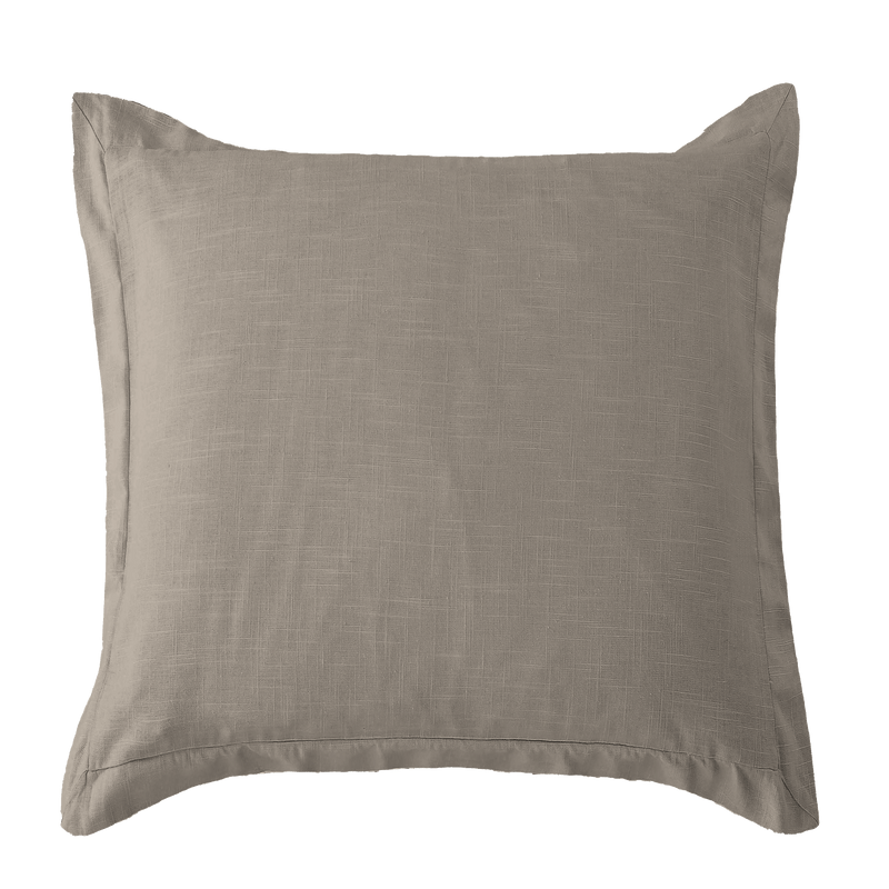 Washed Linen Tailored Euro Sham Taupe Sham