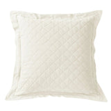 Linen Cotton Diamond Quilted Euro Sham Vintage White Sham