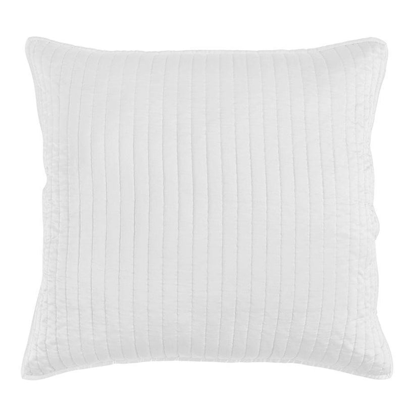 White quilted euro pillow shams top