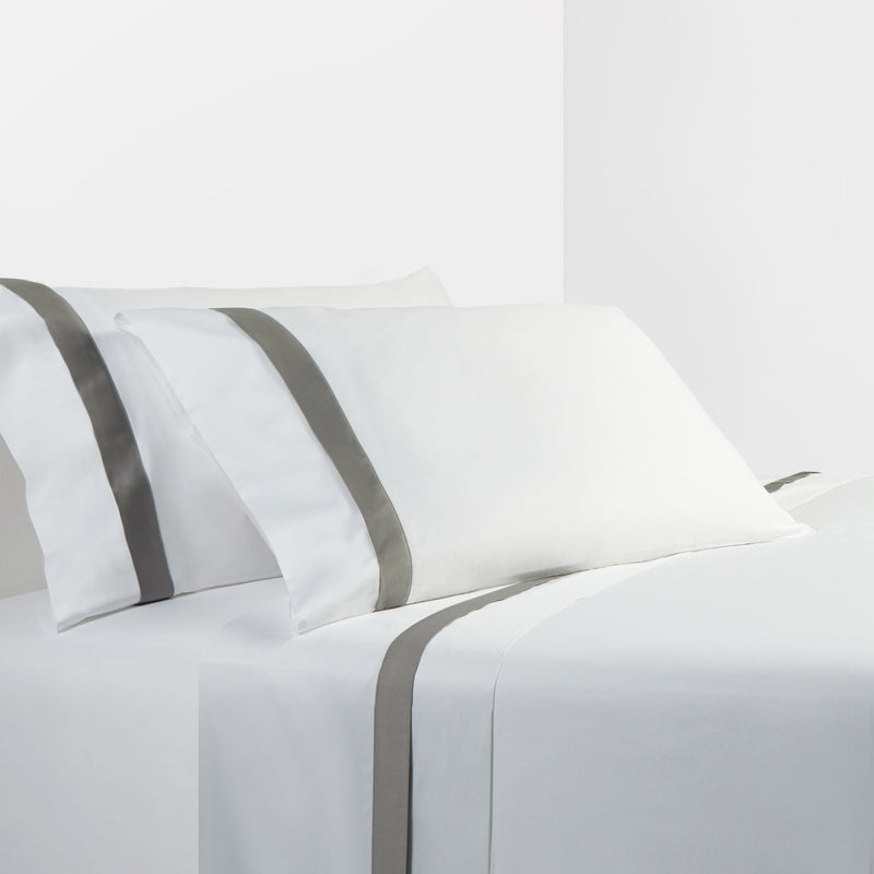 350 TC White Sheet Set with Gray Flange Sheet