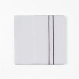 350 TC White Sheet Set With Gray Stripe Embroidery Sheet