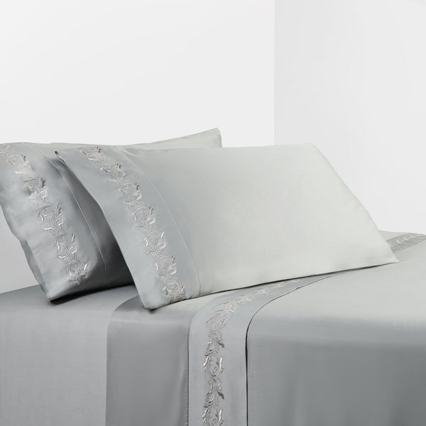 350 Thread Count Scroll Sheet Set, Gray Sheet