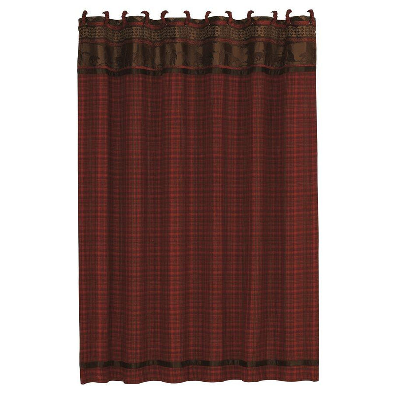 Cascade Lodge Red Plaid Shower Curtain Shower Curtain