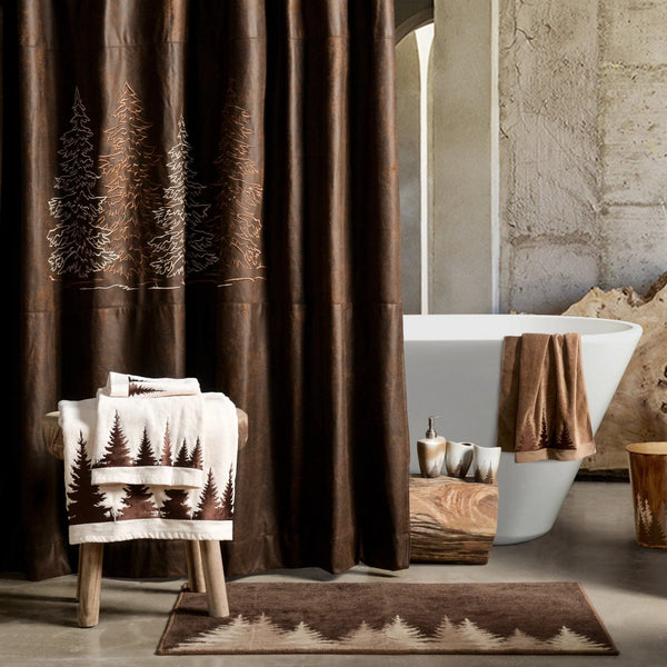 Clearwater Pines Chocolate Shower Curtain Shower Curtain
