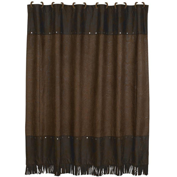Faux Tooled Leather Shower Curtain, Chocolate Shower Curtain