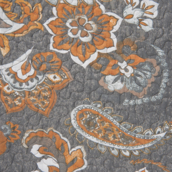 Abbie Western Paisley Swatch, Gray Swatch