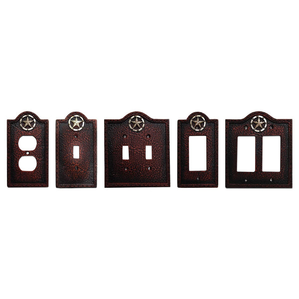 Leather Grain Single Outlet Cover Wall Plate Switch Plates & Outlet Covers