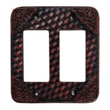 Tooled Resin Weaver Double Rocker Wall Switch Plate Switch Plates & Outlet Covers