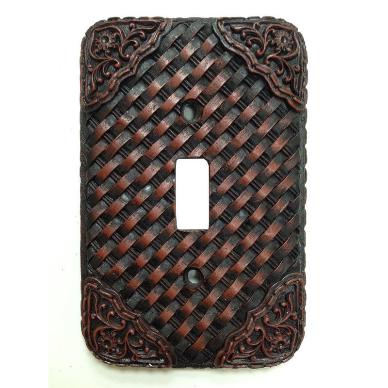 Tooled Resin Weaver Single Switch Wall Plate Switch Plates & Outlet Covers